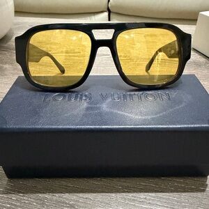 Louis Vuitton Sunglasses with Black Frame and Yellow Lenses